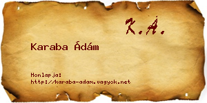 Karaba Ádám névjegykártya